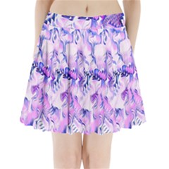 Hydrangea Blossoms Fantasy Gardens Pastel Pink And Blue Pleated Mini Skirt by CrypticFragmentsDesign