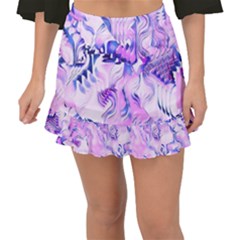 Hydrangea Blossoms Fantasy Gardens Pastel Pink And Blue Fishtail Mini Chiffon Skirt by CrypticFragmentsDesign