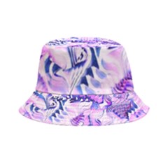 Hydrangea Blossoms Fantasy Gardens Pastel Pink And Blue Inside Out Bucket Hat by CrypticFragmentsDesign