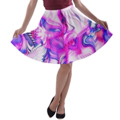 Hot Pink Fuchsia Flower Fantasy  A-line Skater Skirt by CrypticFragmentsDesign