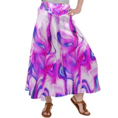 Hot Pink Fuchsia Flower Fantasy  Satin Palazzo Pants by CrypticFragmentsDesign