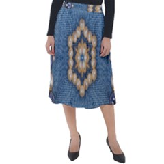 Denimpearls Classic Velour Midi Skirt 