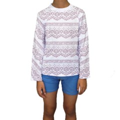 Purple-lace Kids  Long Sleeve Swimwear by PollyParadise