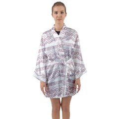 Purple-lace Long Sleeve Satin Kimono