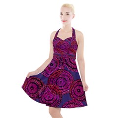 Unusual Circles  Abstraction Halter Party Swing Dress  by SychEva