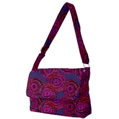 Unusual Circles  Abstraction Full Print Messenger Bag (l) by SychEva