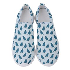 Cute Minimalistic Pattern With Blue Birds In  Scandinavian Style Women s Slip On Sneakers by EvgeniiaBychkova