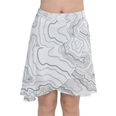 Topography Map Chiffon Wrap Front Skirt by goljakoff