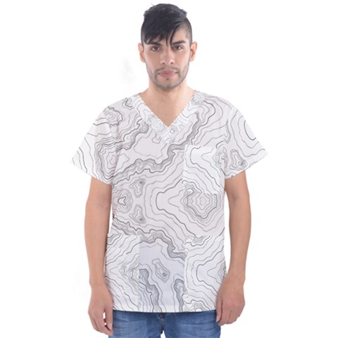 Topography Map Men s V-neck Scrub Top by goljakoff