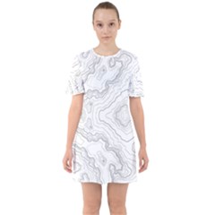 Topography Map Sixties Short Sleeve Mini Dress by goljakoff