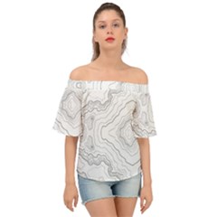 Topography Map Off Shoulder Short Sleeve Top by goljakoff