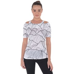 Mountains Shoulder Cut Out Short Sleeve Top by goljakoff