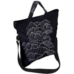 Black Mountain Fold Over Handle Tote Bag by goljakoff