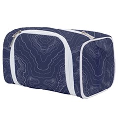 Blue Topography Toiletries Pouch by goljakoff