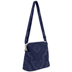 Blue Topography Zipper Messenger Bag by goljakoff