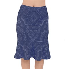 Blue Topography Short Mermaid Skirt by goljakoff