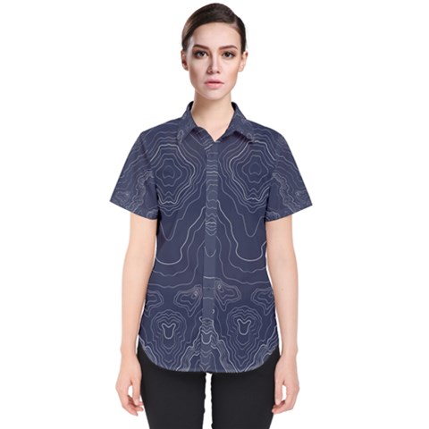 Blue Topography Women s Short Sleeve Shirt by goljakoff