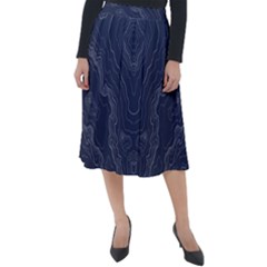 Blue Topography Classic Velour Midi Skirt  by goljakoff