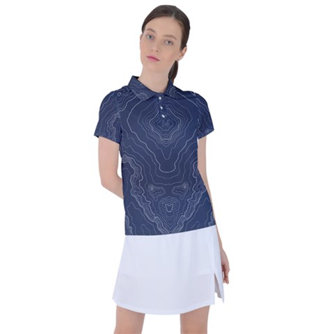 Blue Topography Women s Polo Tee by goljakoff