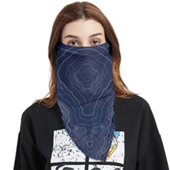 Blue Topography Face Covering Bandana (triangle) by goljakoff