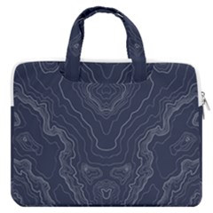 Blue Topography Macbook Pro Double Pocket Laptop Bag by goljakoff