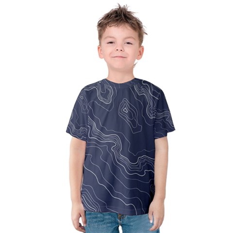 Topography Map Kids  Cotton Tee by goljakoff