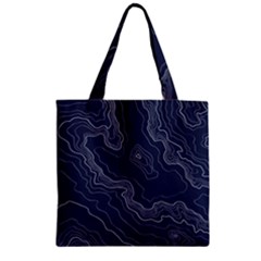 Topography Map Zipper Grocery Tote Bag by goljakoff