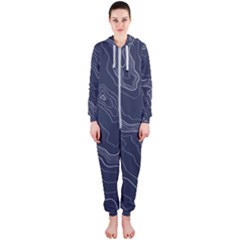 Topography Map Hooded Jumpsuit (ladies)  by goljakoff