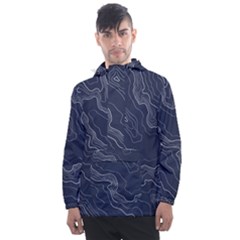 Topography Map Men s Front Pocket Pullover Windbreaker by goljakoff