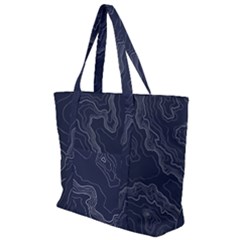 Topography Map Zip Up Canvas Bag by goljakoff