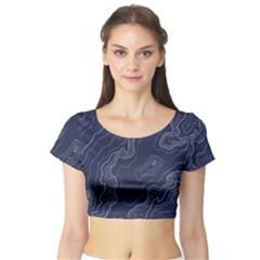 Topography Map Short Sleeve Crop Top by goljakoff