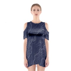 Topography Map Shoulder Cutout One Piece Dress by goljakoff