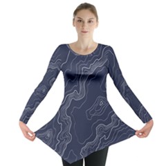 Topography Map Long Sleeve Tunic  by goljakoff