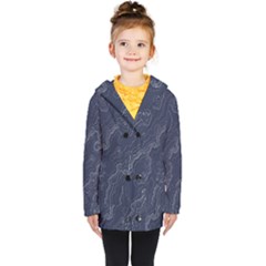 Topography Map Kids  Double Breasted Button Coat by goljakoff