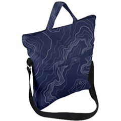 Topography Map Fold Over Handle Tote Bag by goljakoff