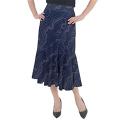 Topography Map Midi Mermaid Skirt by goljakoff