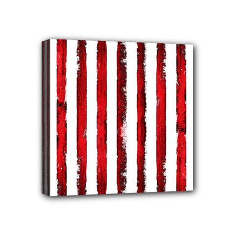 Red Stripes Mini Canvas 4  X 4  (stretched) by goljakoff