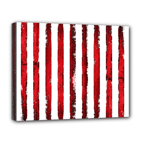 Red Stripes Deluxe Canvas 20  X 16  (stretched) by goljakoff