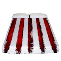 Red Stripes Fitted Sheet (king Size) by goljakoff