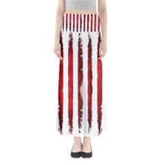 Red Stripes Full Length Maxi Skirt by goljakoff