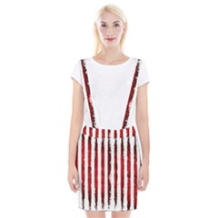 Red Stripes Braces Suspender Skirt by goljakoff