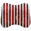 Red stripes Velour Head Support Cushion View1