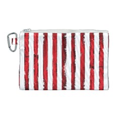 Red Stripes Canvas Cosmetic Bag (large) by goljakoff