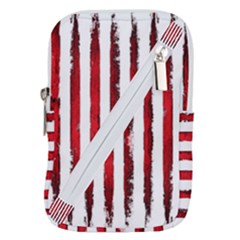 Red Stripes Belt Pouch Bag (small) by goljakoff