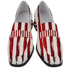 Red Stripes Women s Chunky Heel Loafers by goljakoff
