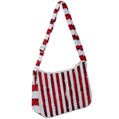 Red Stripes Zip Up Shoulder Bag by goljakoff