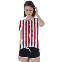 Red Stripes Short Sleeve Foldover Tee by goljakoff