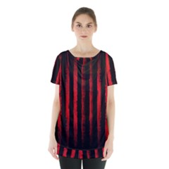 Red Lines Skirt Hem Sports Top by goljakoff