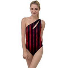 Red Lines To One Side Swimsuit by goljakoff