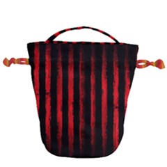 Red Lines Drawstring Bucket Bag by goljakoff